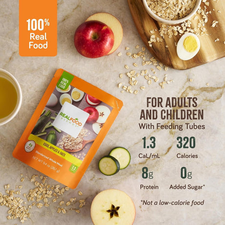Real Food Blends Tube Feeding Formula, Eggs, Apples & Oats, 9.4 oz - 176989-Single - LL Medico