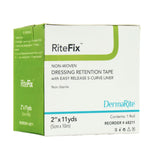 RiteFix Nonwoven Dressing Retention Tape, Non-Sterile, 2" x 11 Yard, White - 68211-Box - LL Medico