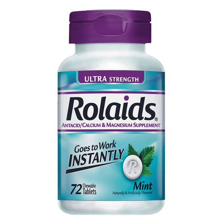 Rolaids Ultra Strength Antacid Chewable Tablets, 400 mg - 85 mg, Assorted Fruit - 72011200453-Bottle - LL Medico