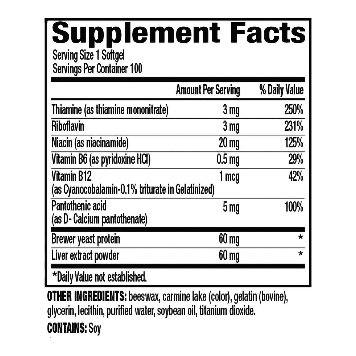 Rugby B - Complex Dietary Supplement, 100 soft gels - 536137801 - LL Medico