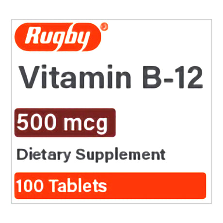 Rugby Vitamin B - 12 Dietary Supplement, 500 mcg - 80681007200 - LL Medico