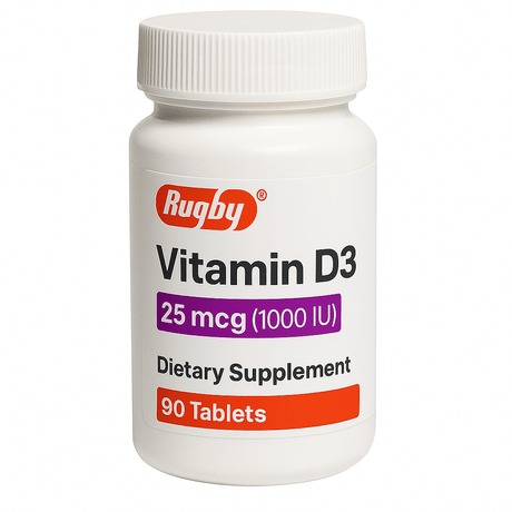 Rugby Vitamin D3 Dietary Supplement, 25 mcg - 80681016800 - LL Medico