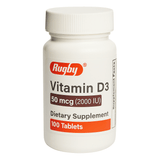 Rugby Vitamin D3 Supplement Bone Essential, 50 mcg - 80681017000 - LL Medico