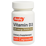Rugby Vitamin D3 Dietary Supplement, 5000 IU