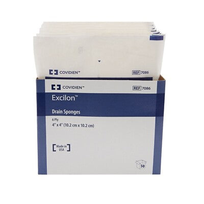 Excilon I.V. / Drain Split Dressing, 4 x 4 Inch, 6-Ply