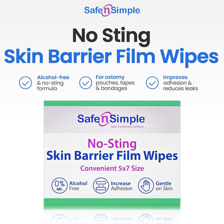 Safe N Simple No-Sting Skin Barrier Film Wipes - SNS00807-Box - LL Medico