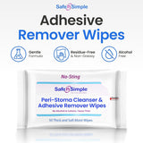 Safe n Simple Peri-Stoma Cleanser & Adhesive Remover Wipes, No-Sting, 5"x7" - SNS00525-Pack - LL Medico