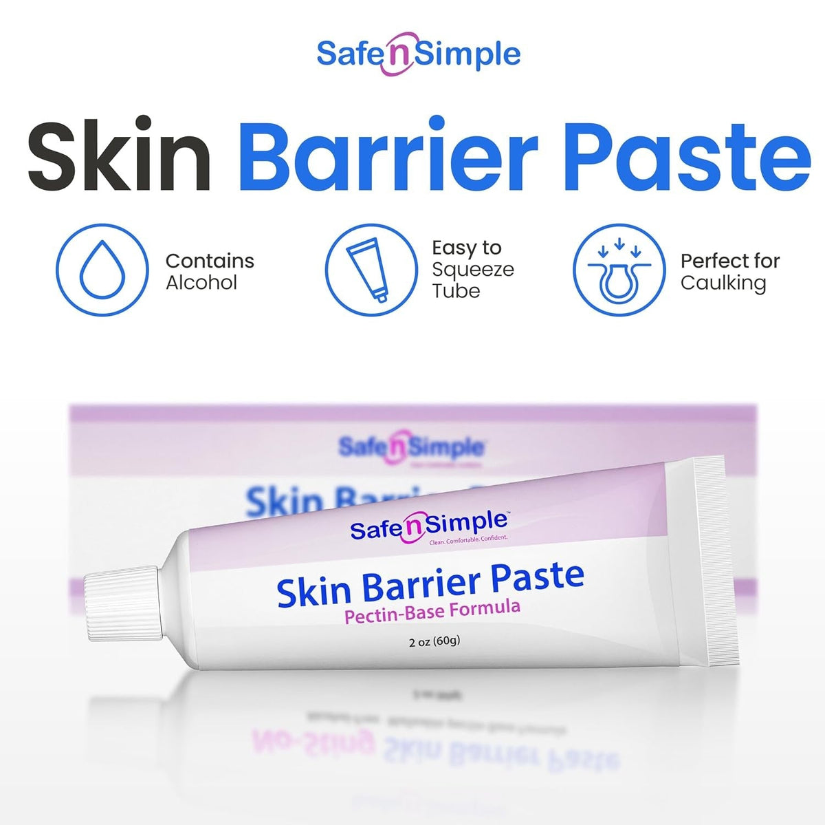 Safe n Simple Skin Barrier Paste, Pectin-Based, 2 oz Tube - SNS90502-Single - LL Medico