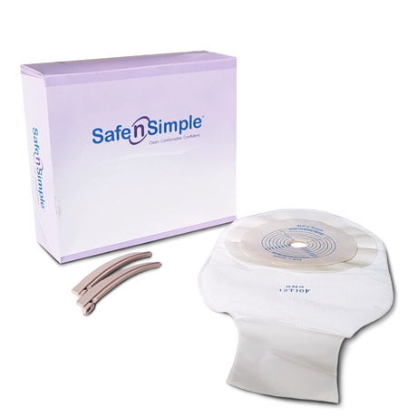 Safe Safe N Simple Ostomy Pouch One-Piece Pouch, Flat, Cut-to-Fit, Opaque, 12-Inch - SNS12B100-Box - LL Medico