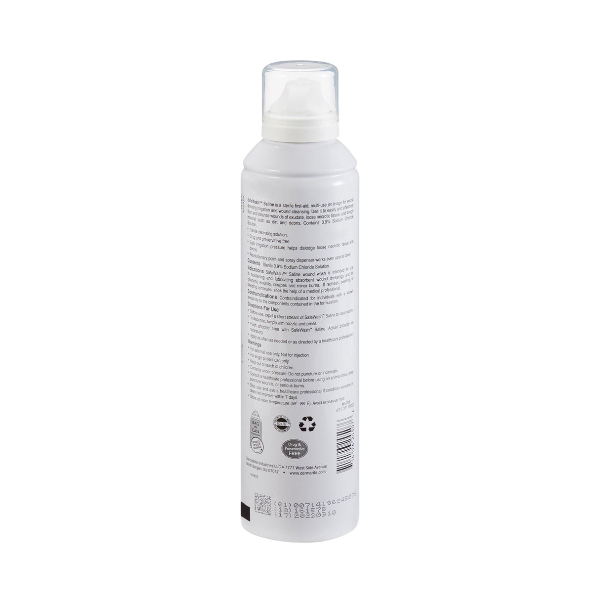 SafeWash Irrigation Solution, Sodium Chloride 0.9%, 7.1-ounce Spray Can