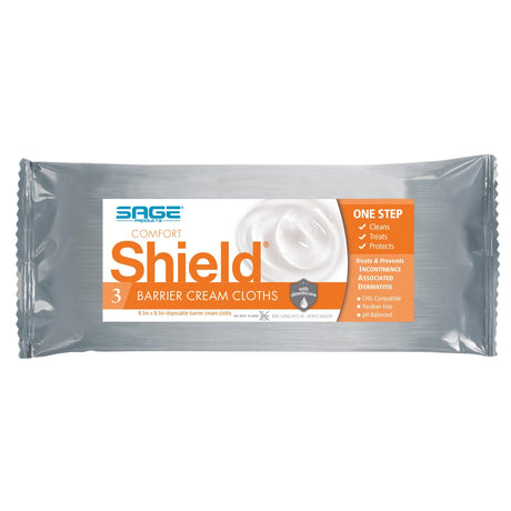 Sage Comfort Shield Barrier Cream Cloths, Large - 7503-Pack - LL Medico