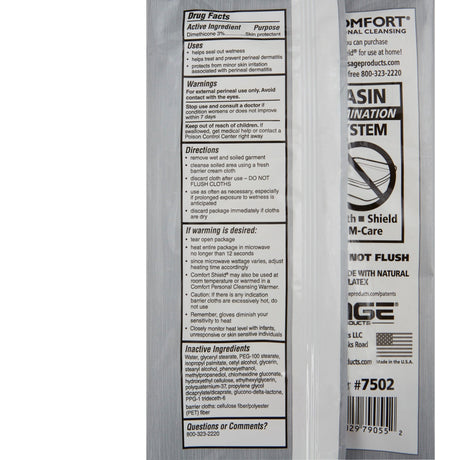 Sage Comfort Shield Barrier Cream Cloths, Small - 7502-Pack - LL Medico