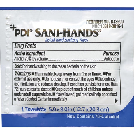 Sani-Hands Hand Sanitizing Wipes, Alcohol, Scented, 5.5 x 8.4 Inch Soft Pack - P71520-Pack - LL Medico