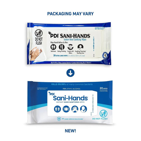 Sani-Hands Hand Sanitizing Wipes, Alcohol, Scented, 5.5" x 8.4" Soft Pack - P71520-Pack - LL Medico