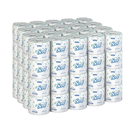 Scott Essential Toilet Tissue, White, 1-Ply, Standard Size, Cored Roll, 1210 Sheets, 4" x 4.1" - 05102-Single - LL Medico