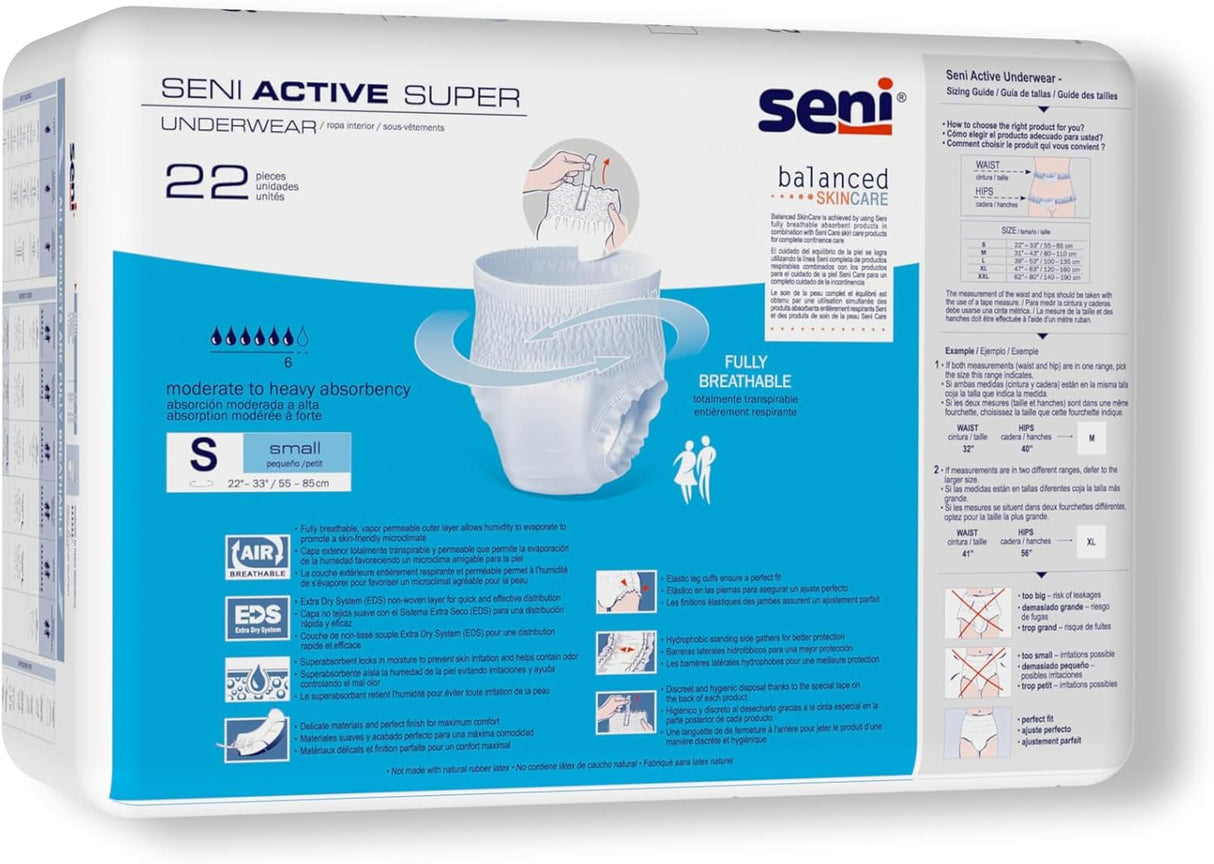 Seni Active Super Absorbent Underwear - SSM22AS1-Pack - LL Medico