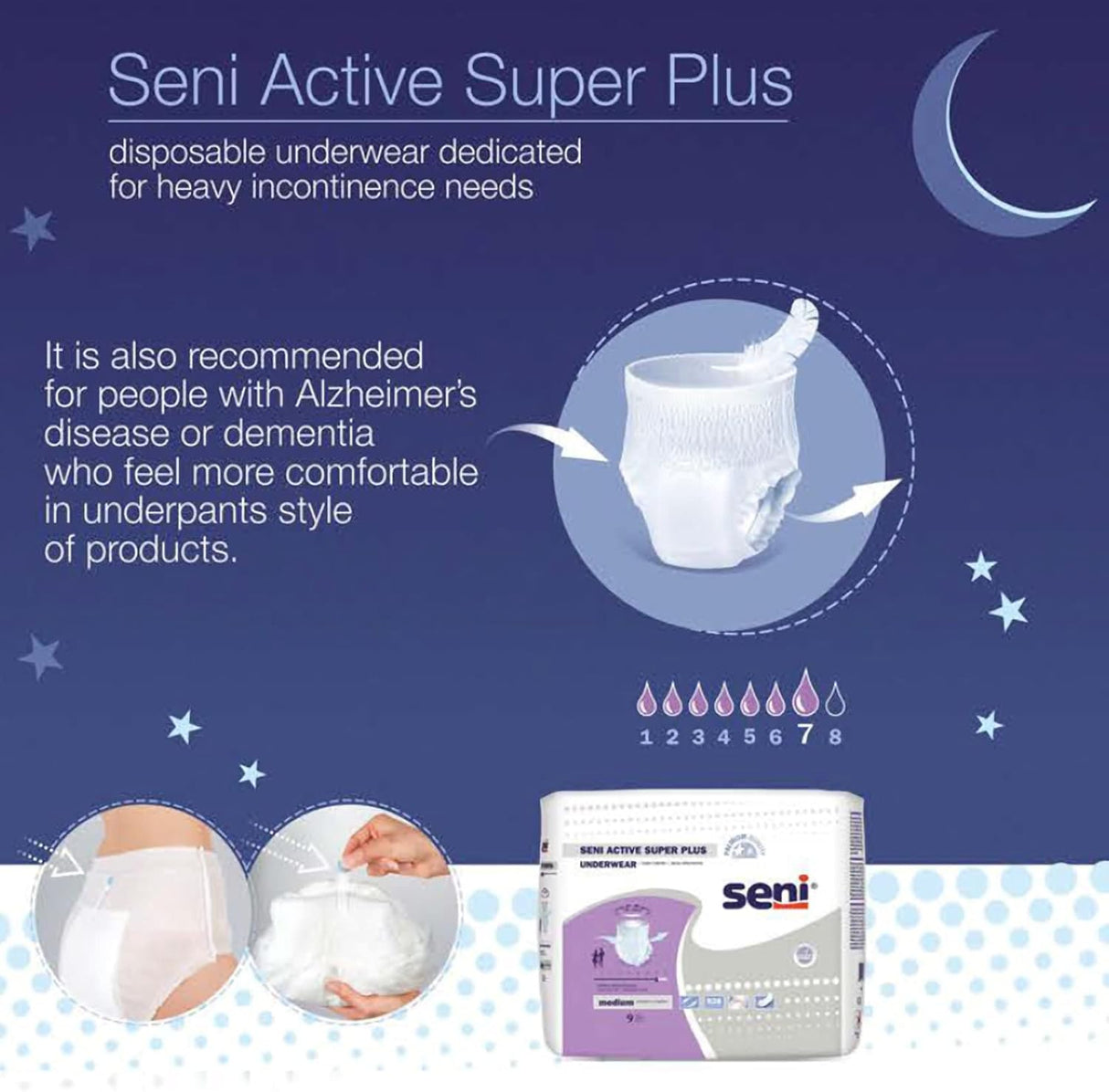 Seni Active Super Plus Absorbent Underwear - SSM22AP1-Sample - LL Medico