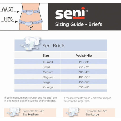 Seni Super Adult Incontinence Briefs - SXS25BS1-Pack - LL Medico