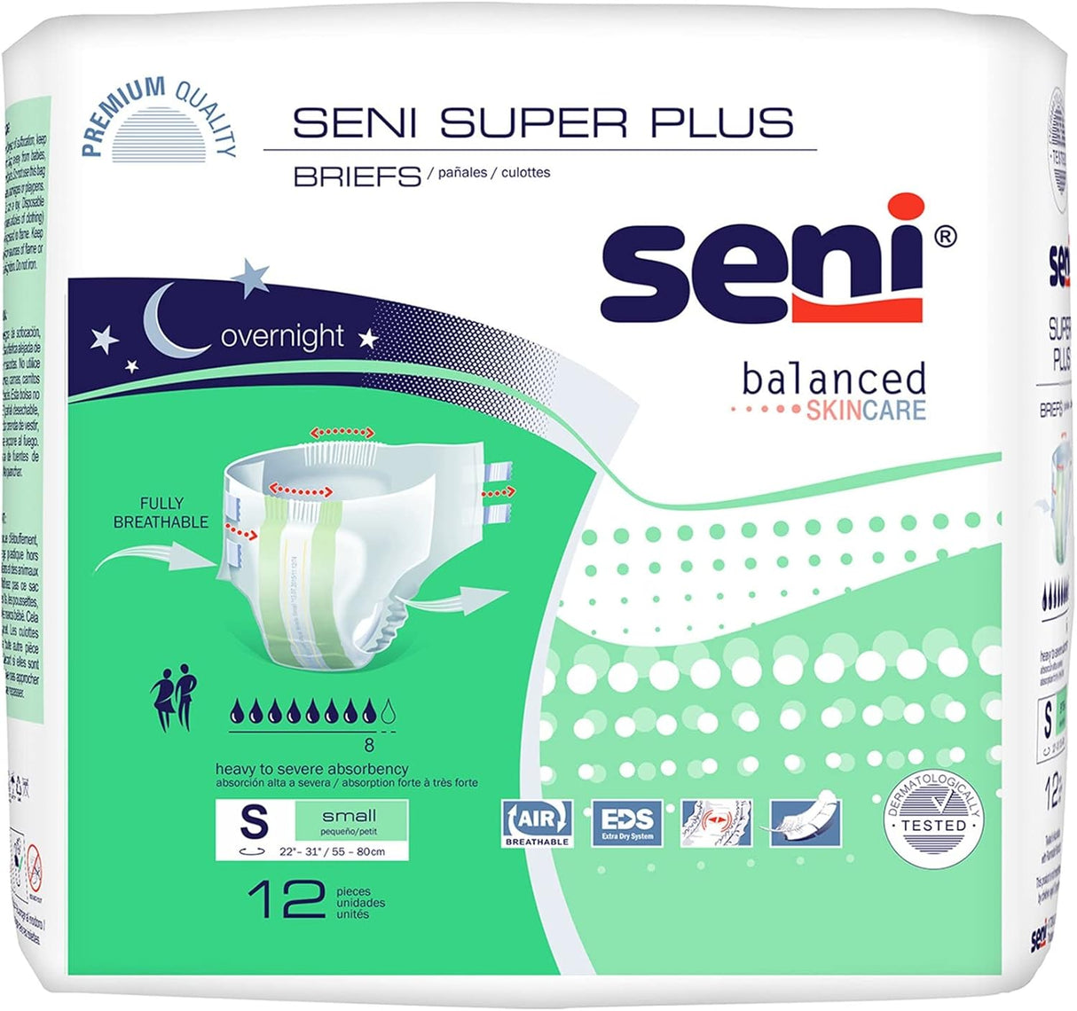 Seni Super Plus Adult Briefs - SSM12BP1-Sample - LL Medico