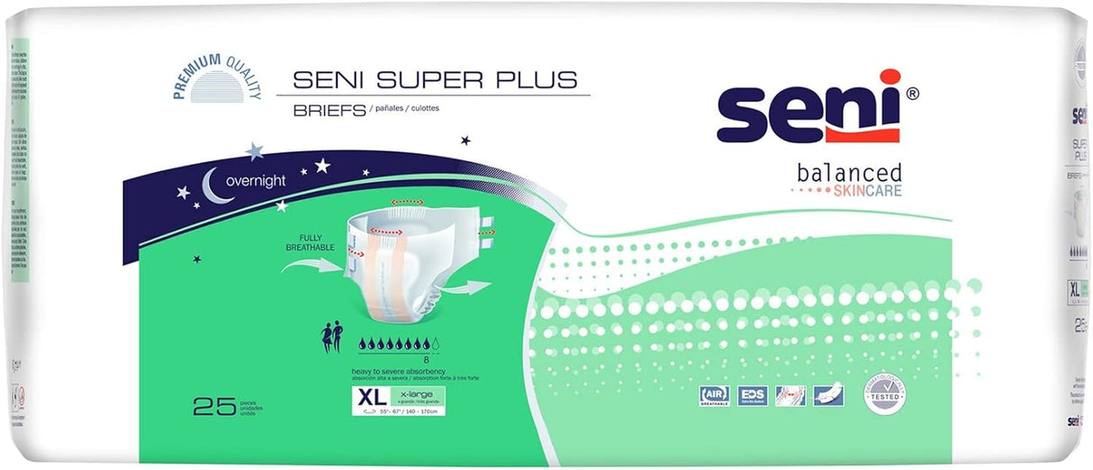 Seni Super Plus Adult Briefs - SXL25BP1-Pack - LL Medico