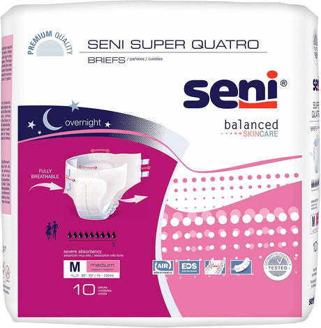 Seni Super Quatro Adult Diapers - SME10BQ1-Sample - LL Medico
