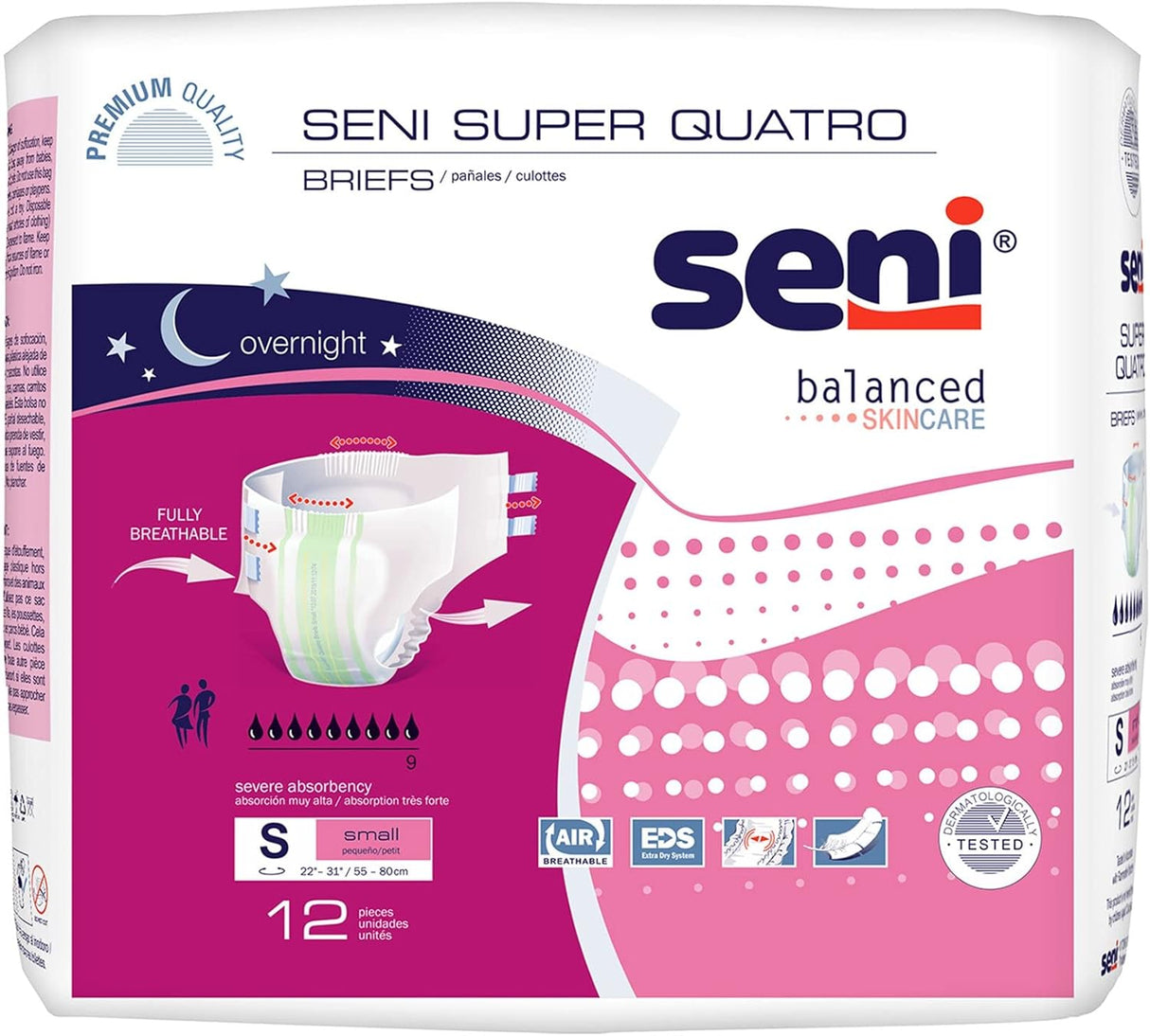 Seni Super Quatro Adult Diapers - SSM12BQ1-Sample - LL Medico