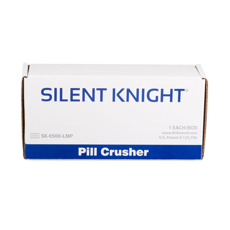 Silent Knight Pill Crusher, Hand Operated, Blue / White - SK-0500-LMP-Single - LL Medico