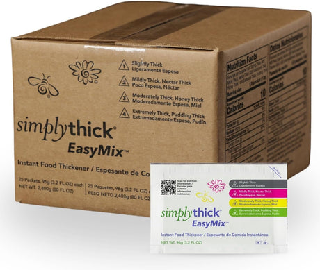 SimplyThick EasyMix Food Thickener, Unflavored Gel, IDDSI Level 3, 96g Packet - STBULK25L3-Box - LL Medico
