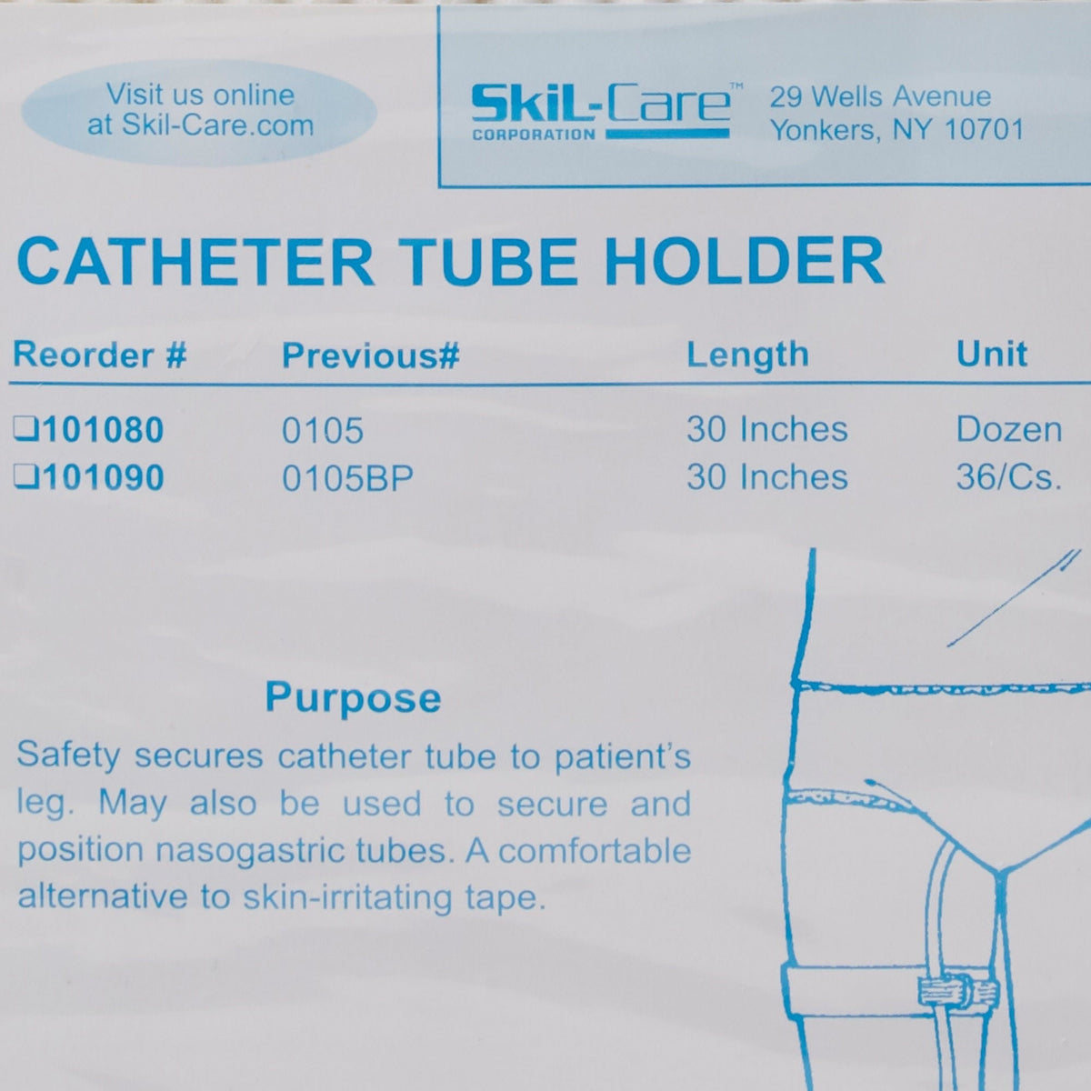 SkiL-Care Catheter Leg Strap, 30" - 101080-Pack - LL Medico