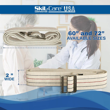 Skil-Care Cotton Gait Belt, Pinstripe, 72" Length - 252074-Single - LL Medico