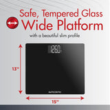 SmartHeart Wide Platform Digital Scale, Up to 551 lbs, Black - 19-104 - LL Medico