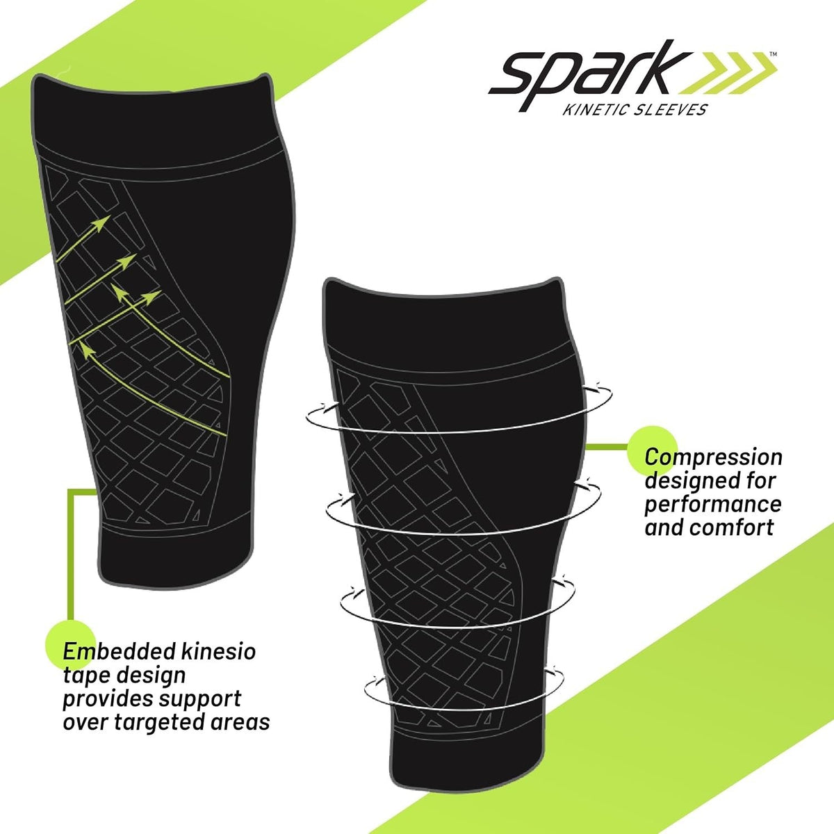 Brownmed Spark Kinetic Calf Compression Sleeve - 40420 - LL Medico