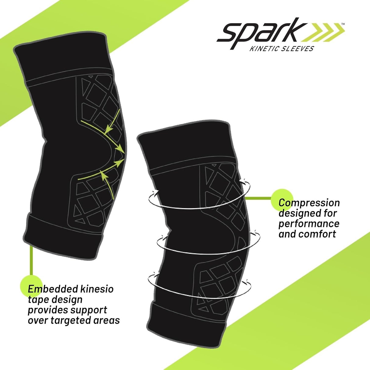 Brownmed Spark Kinetic Elbow Support Compression Sleeve, Black - 40417 - LL Medico