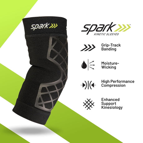 Brownmed Spark Kinetic Elbow Support Compression Sleeve, Black - 40417 - LL Medico