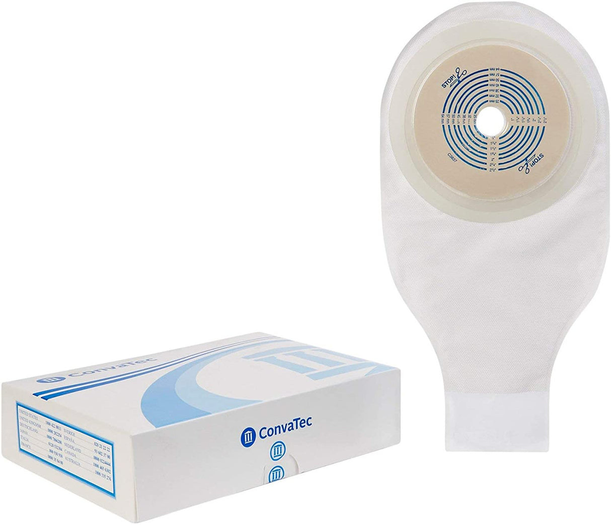 ConvaTec ActiveLife One-Piece Colostomy Pouch, Flat, Cut-to-Fit, Transparent, 12-Inch, Durahesive, Extended Wear, with Tape - 400598-Single - LL Medico