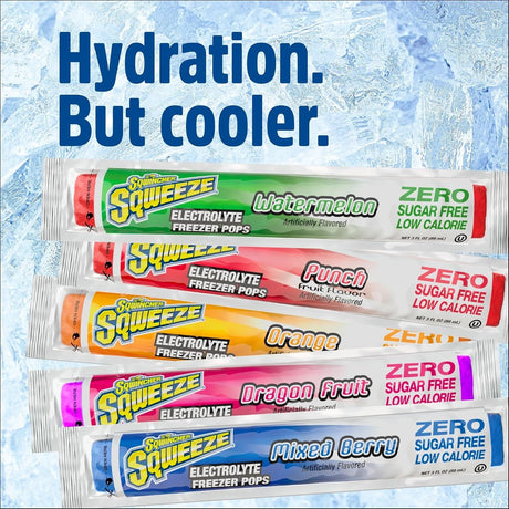 Sqwincher Sqweeze Zero Electrolyte Freezer Pops, Variety Pack, 3 oz - 159200231-Bag - LL Medico