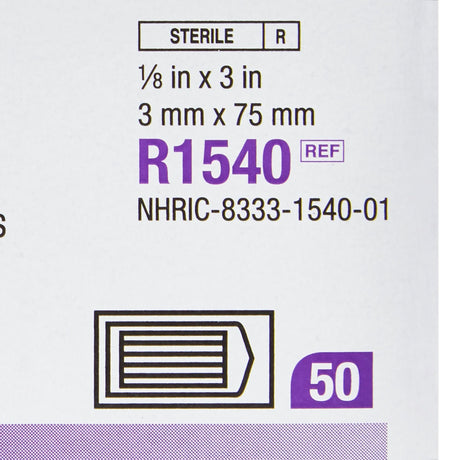 Steri-Strip Reinforced Skin Closure Strips, Nonwoven, Sterile, White, 0.125" x 3" - R1540-Box - LL Medico