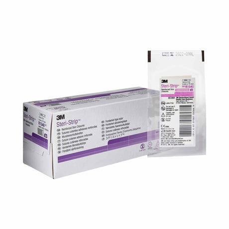 Steri-Strip Reinforced Skin Closure Strips, Nonwoven, Sterile, White, 0.125" x 3" - R1540-Box - LL Medico