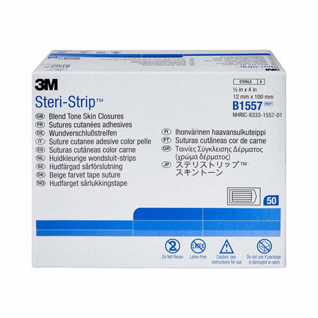 Steri-Strip Skin Closure Strips, Sterile, Nonwoven, Flexible, Tan, 0.5" x 4" - B1557-Single - LL Medico