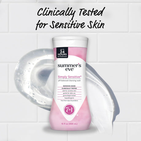 Summer's Eve Simply Sensitive pH-Balanced Cleansing Wash, 9 fl oz - 04160887049-Single - LL Medico
