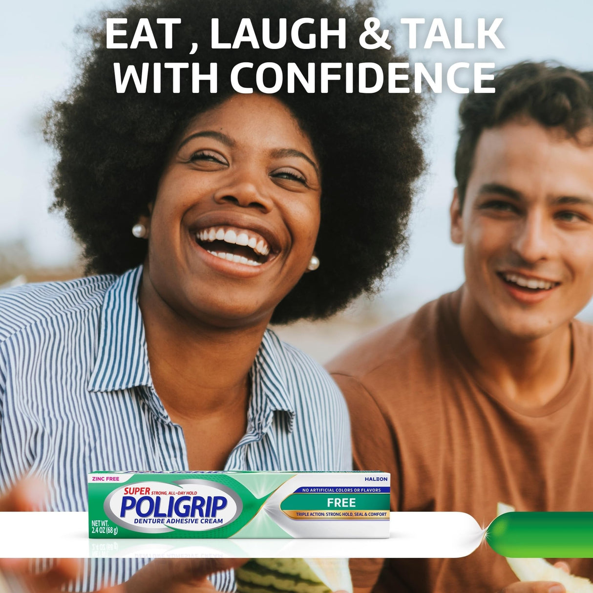 Super Poligrip Free Denture Adhesive Cream, Zinc Free, 2.4 oz - 31015806204-Single - LL Medico