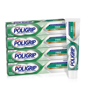 Super Poligrip Free Denture Adhesive Cream, Zinc Free, 2.4 oz - 31015806204-Single - LL Medico