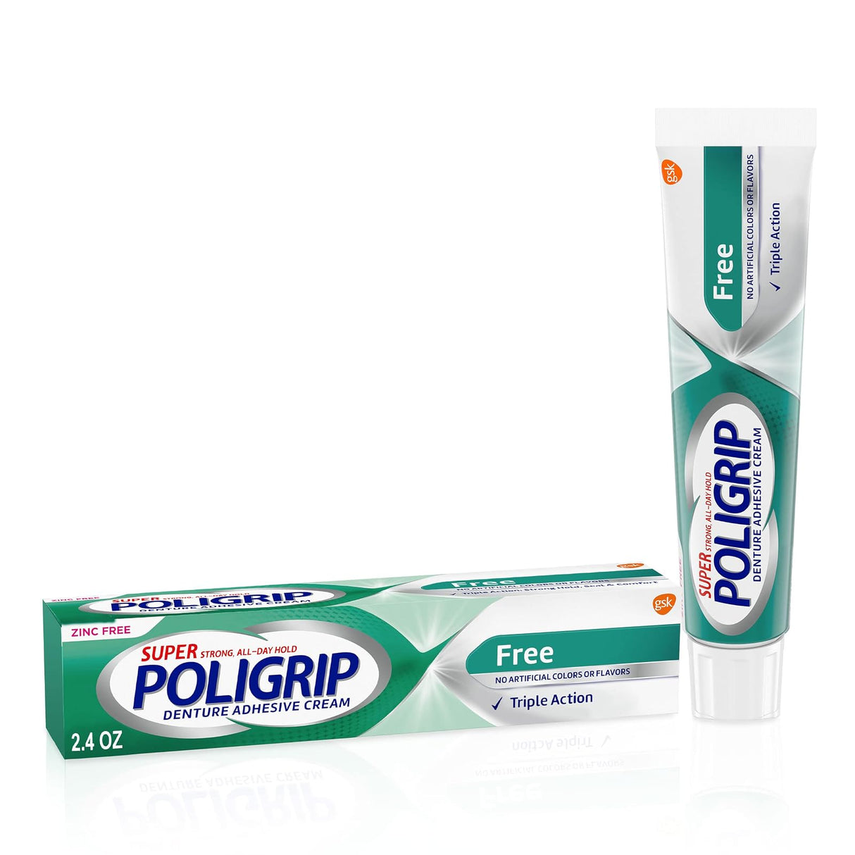 Super Poligrip Poligrip Zinc-Free Denture Adhesive Cream, 2.4 oz. - 31015806204-Single - LL Medico