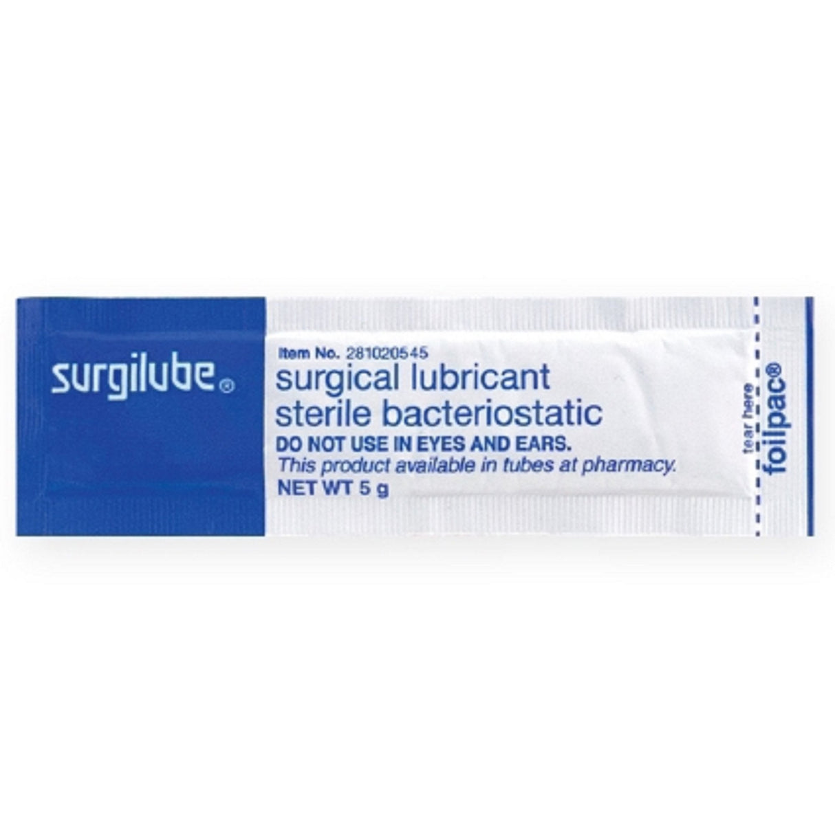 Surgilube Lubricating Jelly, 5 Gram Individual Packets - 281020545-Box - LL Medico