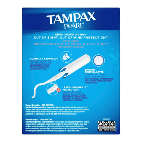 Tampax Pearl Tampons Super Absorbency, Unscented, 18 Count - 07301037908-Box - LL Medico