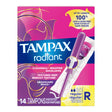 Tampax Radiant Tampons Regular Absorbency Unscented - 07301071306-Box - LL Medico