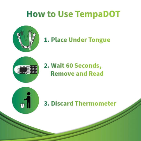Tempa·DOT Disposable Oral Thermometer, Color Dot Display, 99 to 104 °F - 5122-Box - LL Medico