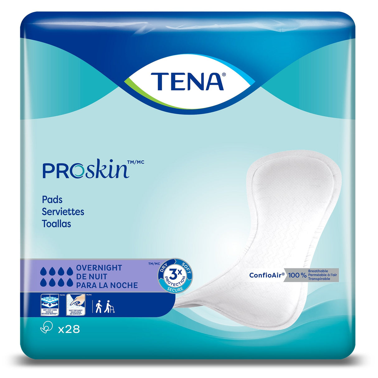 TENA Proskin Pads, Overnight - 47809-Pack - LL Medico