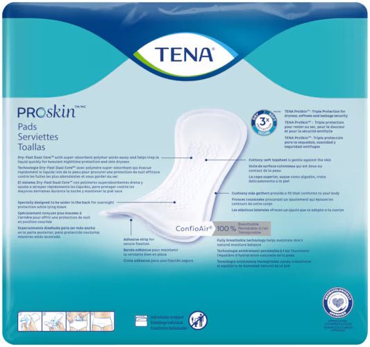 TENA Proskin Pads, Overnight - 47809-Pack - LL Medico
