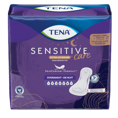 TENA Sensitive Care Extra Coverage Overnight Pads - 54282-Pack - LL Medico